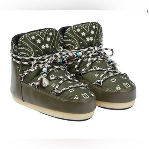 NWT Alanui x Moonboot Full Moon Bandana-Print Boots Sz. 39-40
